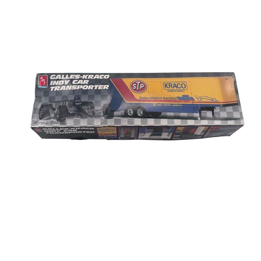 AMT GALLES-KRACO INDY CAR TRANSPORTER RACING  1:25 KIT #6018 Ertl Fast Shipping